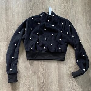 Black Pearl-Embellished Sweater
